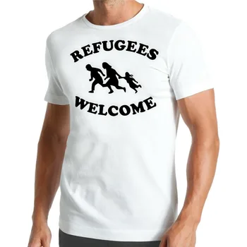 Pabėgėlių Sveiki Atvykę T-Shirt | Willkommen|Linksy | Krieg Naujas Unisex Marškinėliai Užsakymą